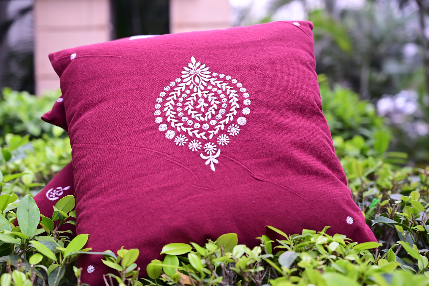 Chikankari Cushion cover