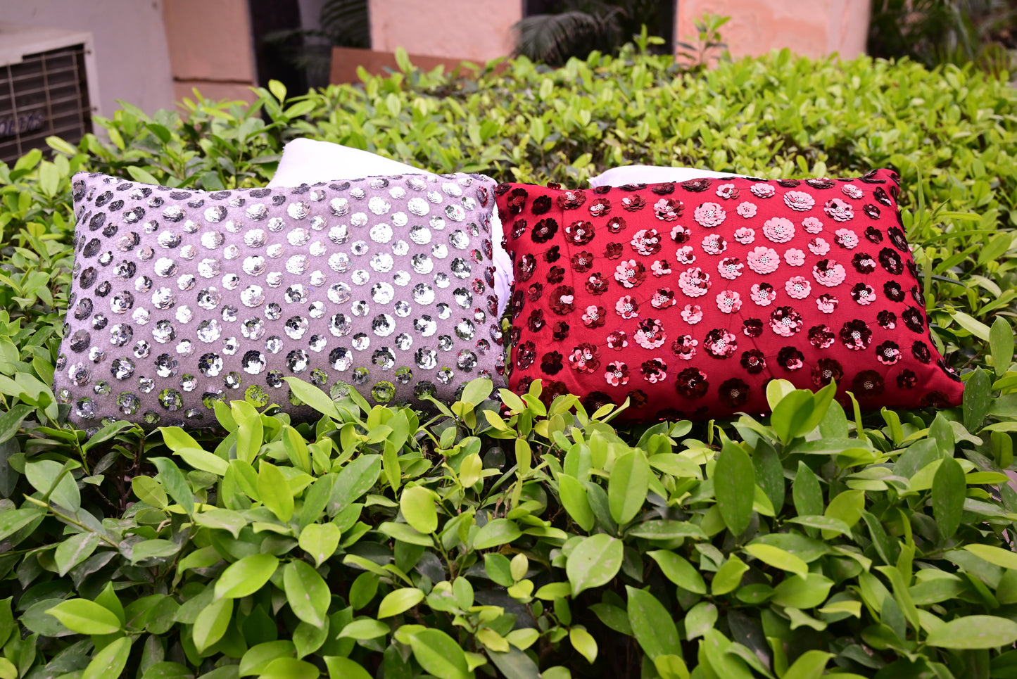 Chikankari Cushion two Cover