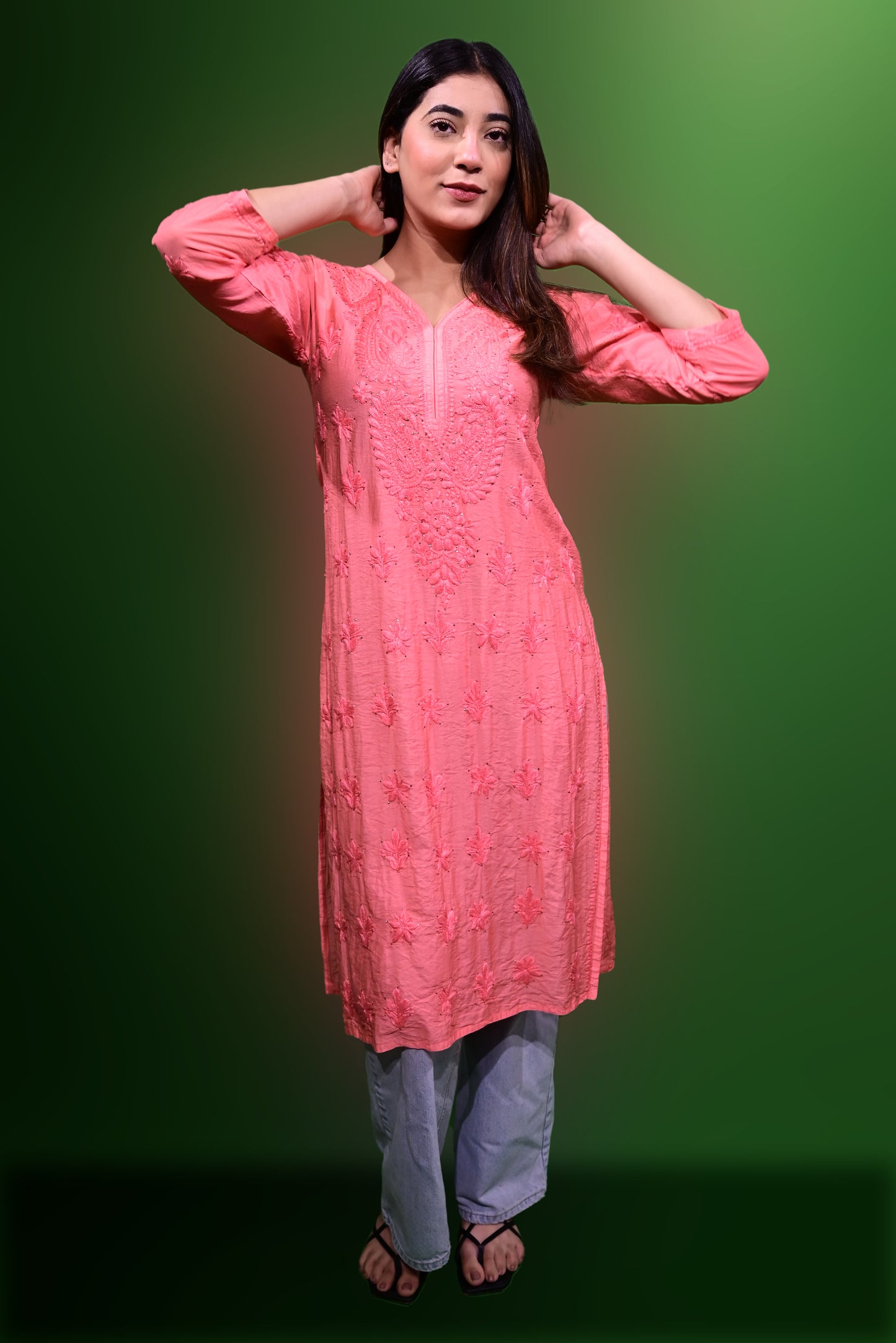 Chikankari Kurta - Chnaderi