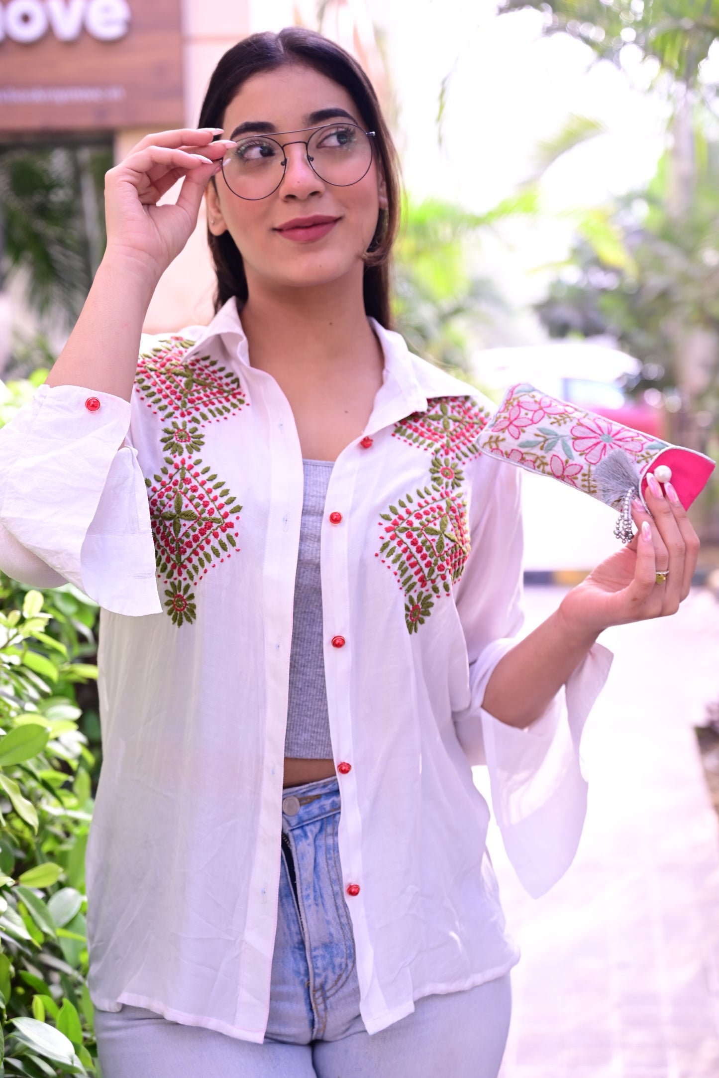 Printed Chikankari Shirt