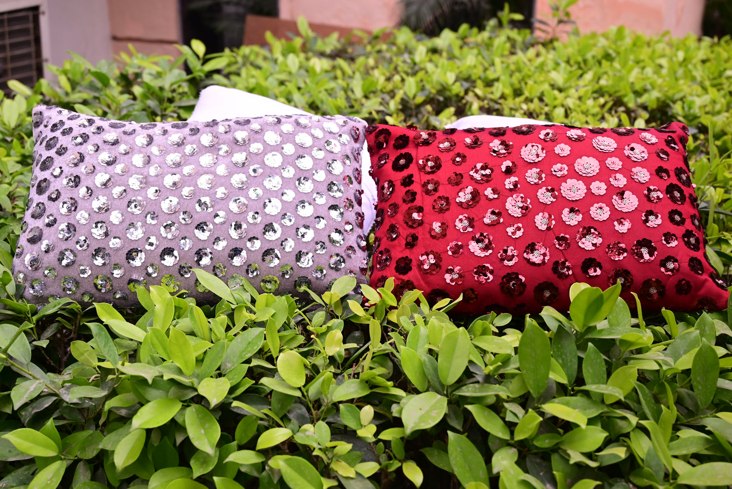 Chikankari Cushion two Cover