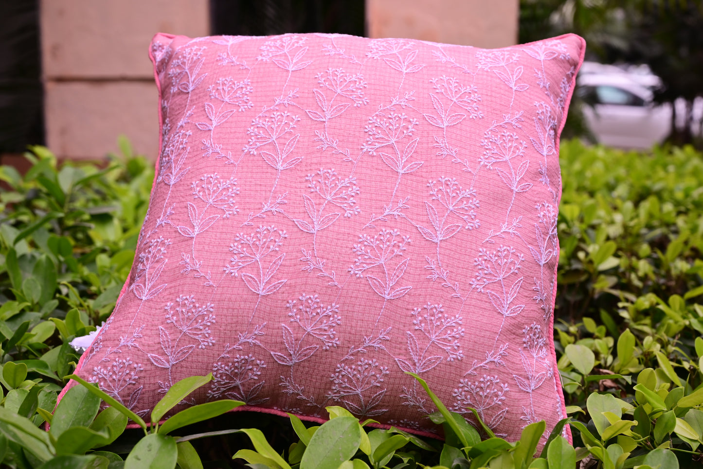 Chikankari Cushion Cover