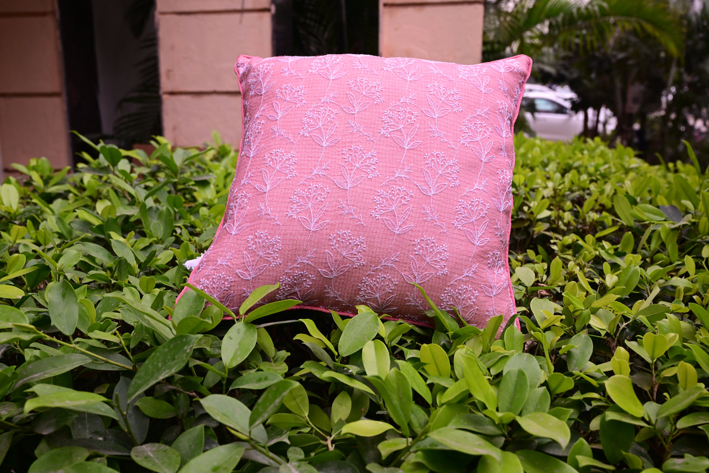 Chikankari Cushion Cover