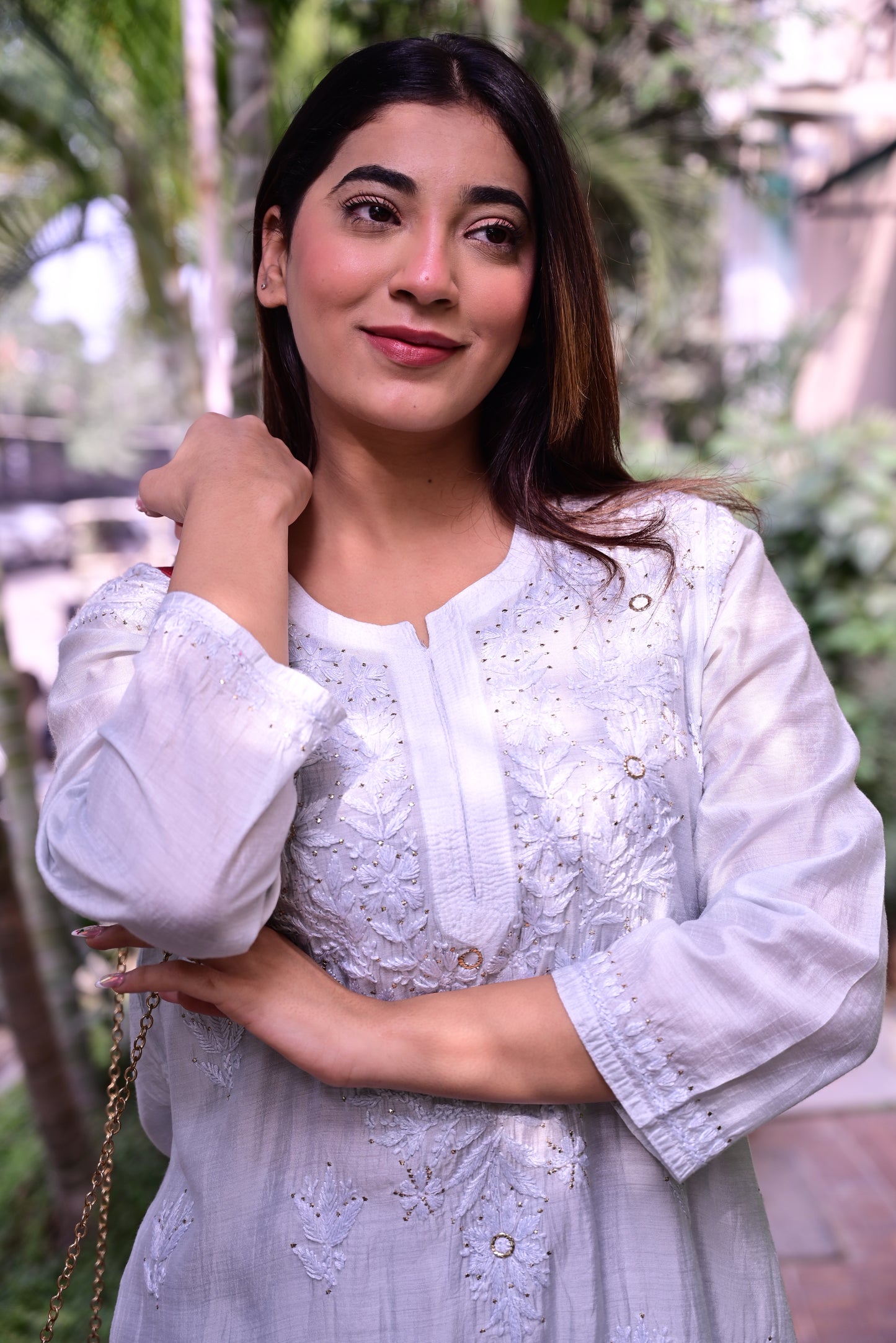Chikankari Long Kurti