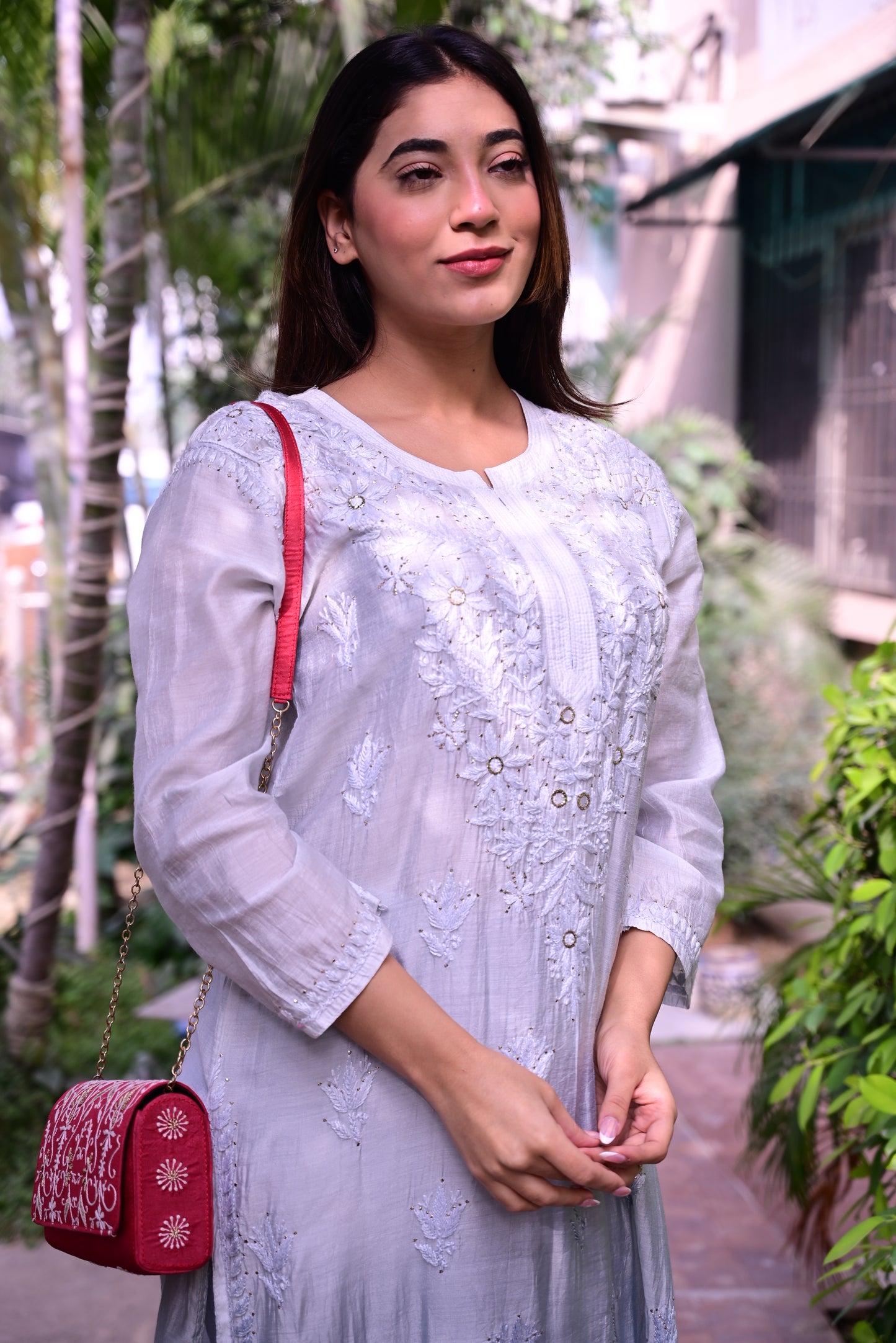 Chikankari Long Kurti