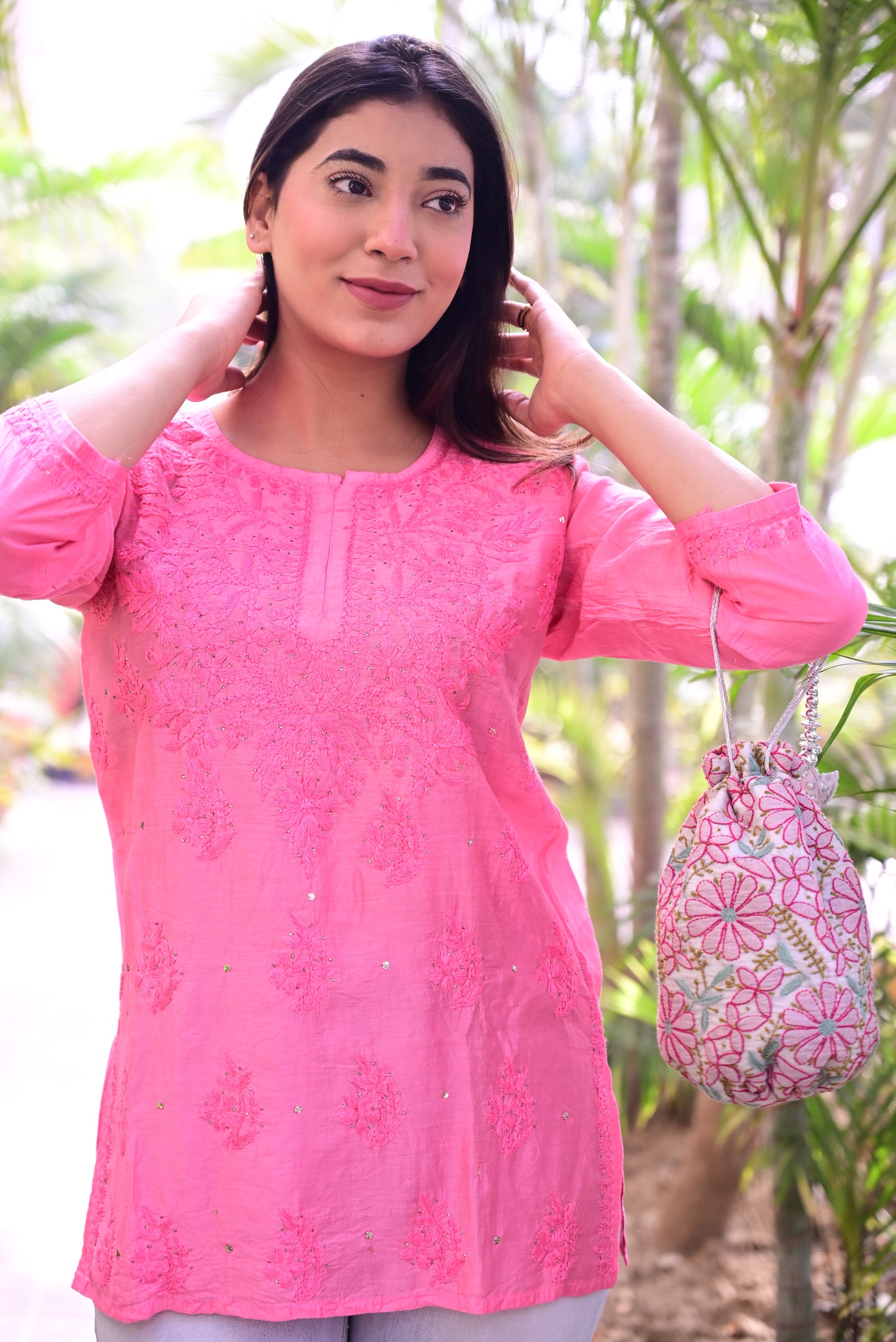 Chikankari Short Kurti