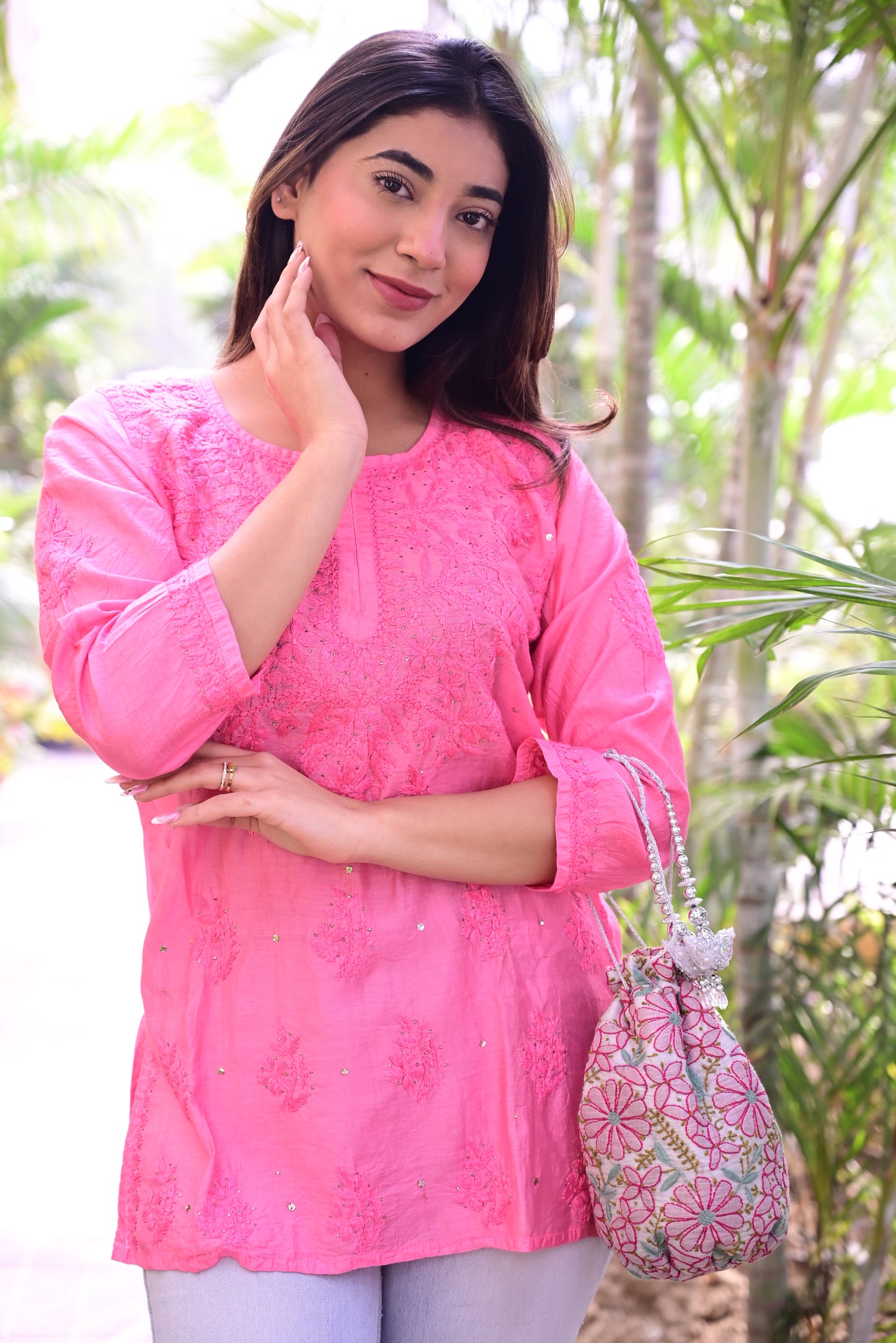 Chikankari Short Kurti