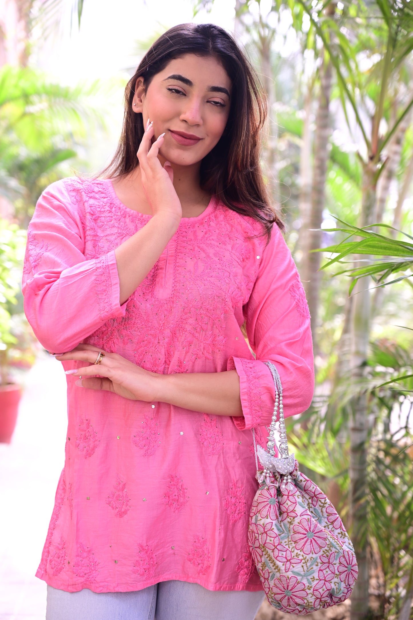 Chikankari Short Kurti