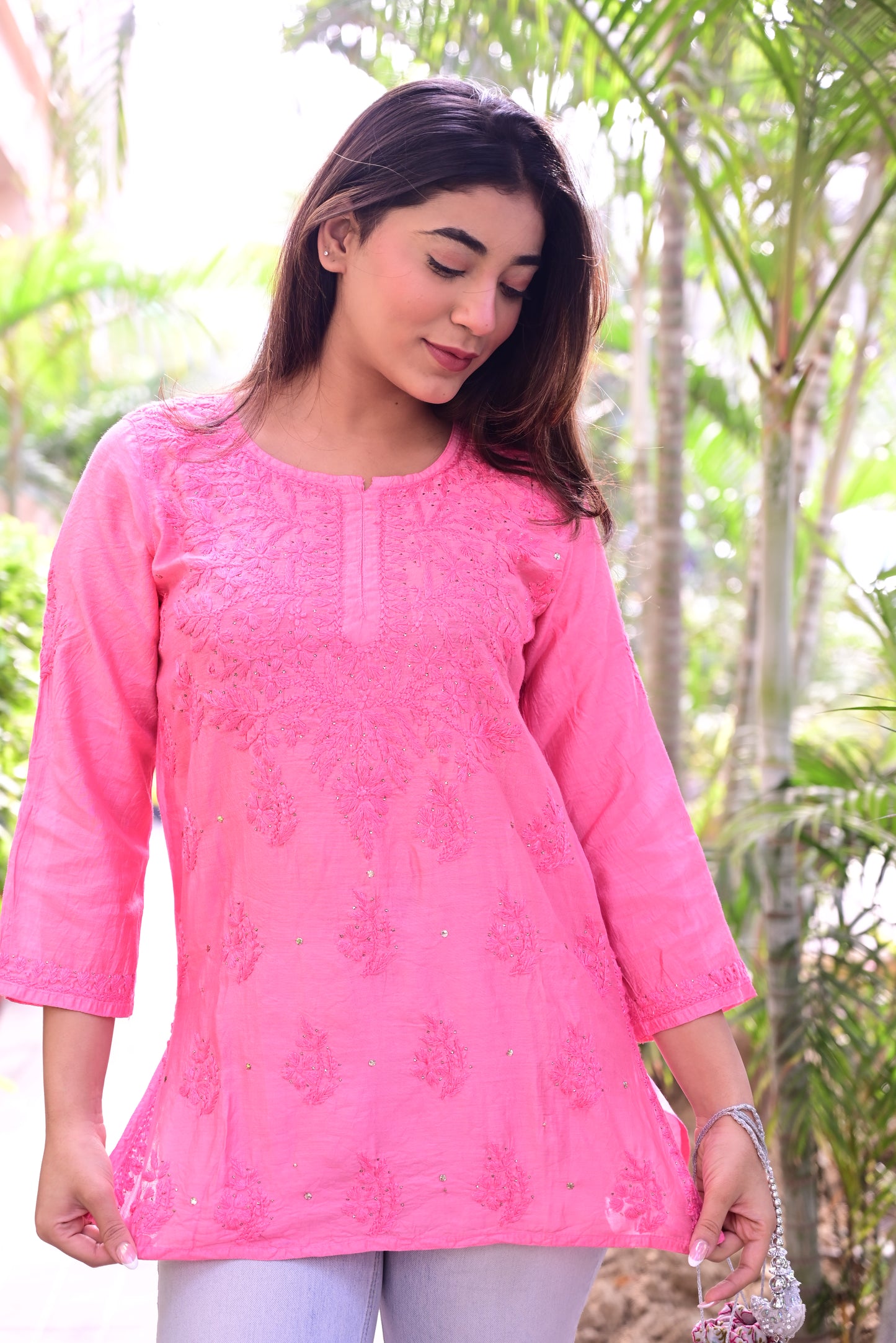 Chikankari Short Kurti