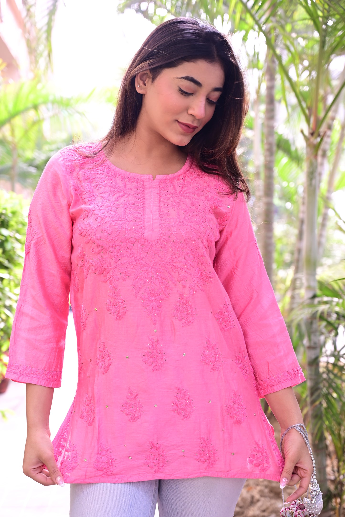 Chikankari Short Kurti