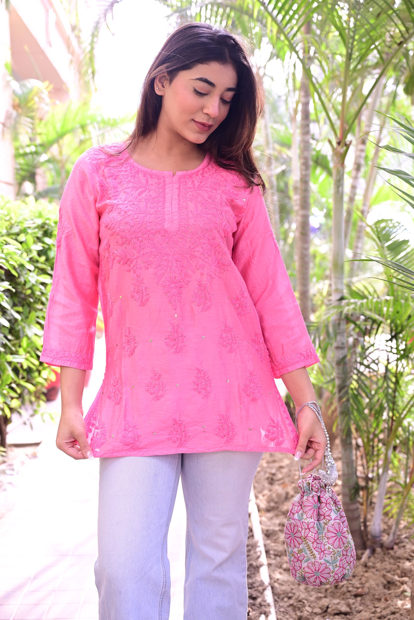 Chikankari Short Kurti