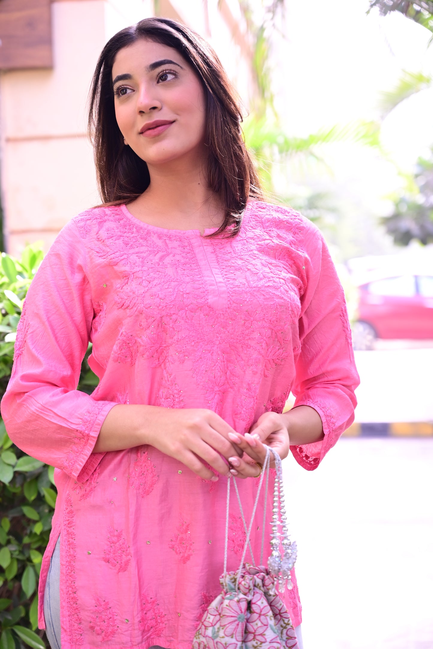 Chikankari Short Kurti
