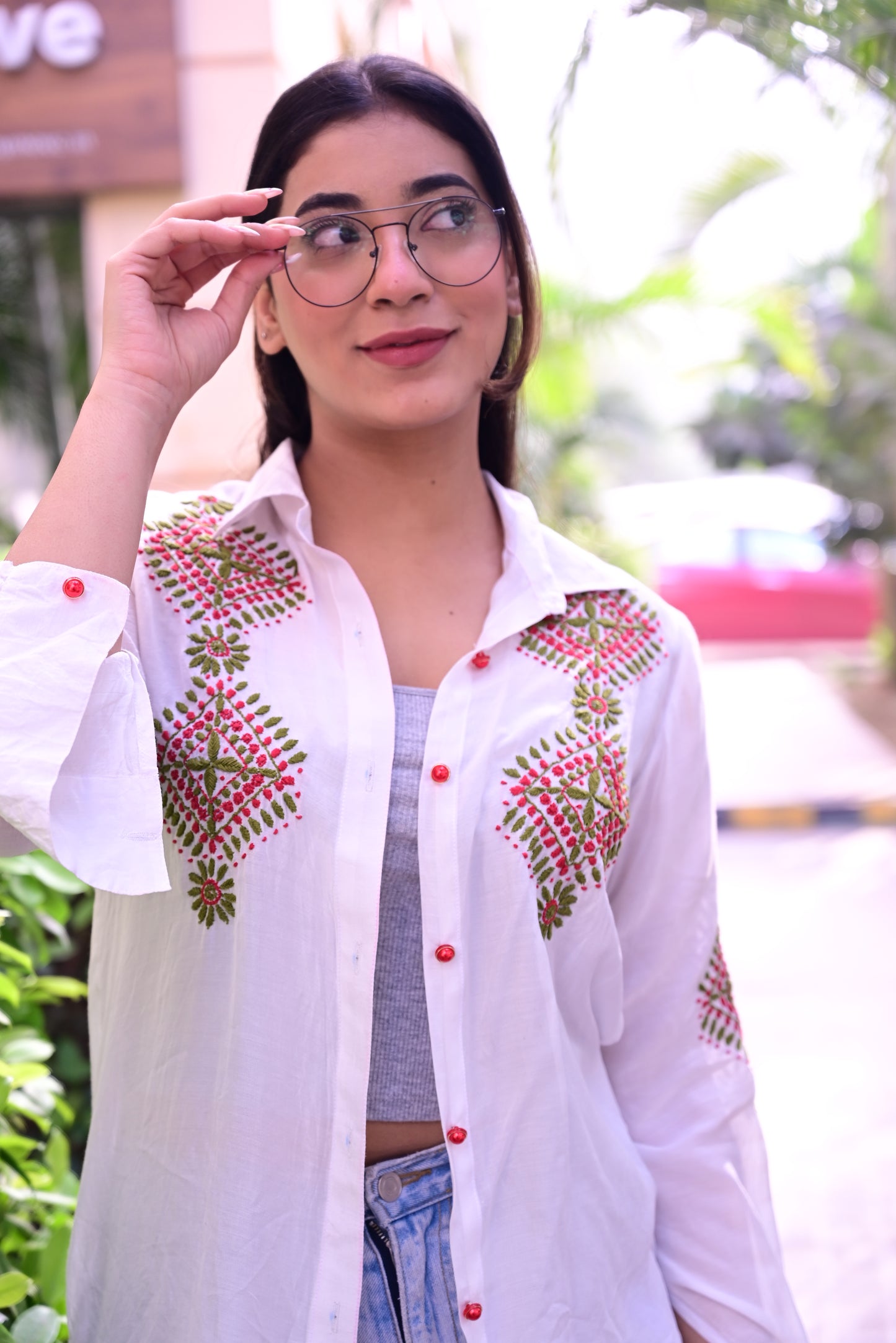Printed Chikankari Shirt