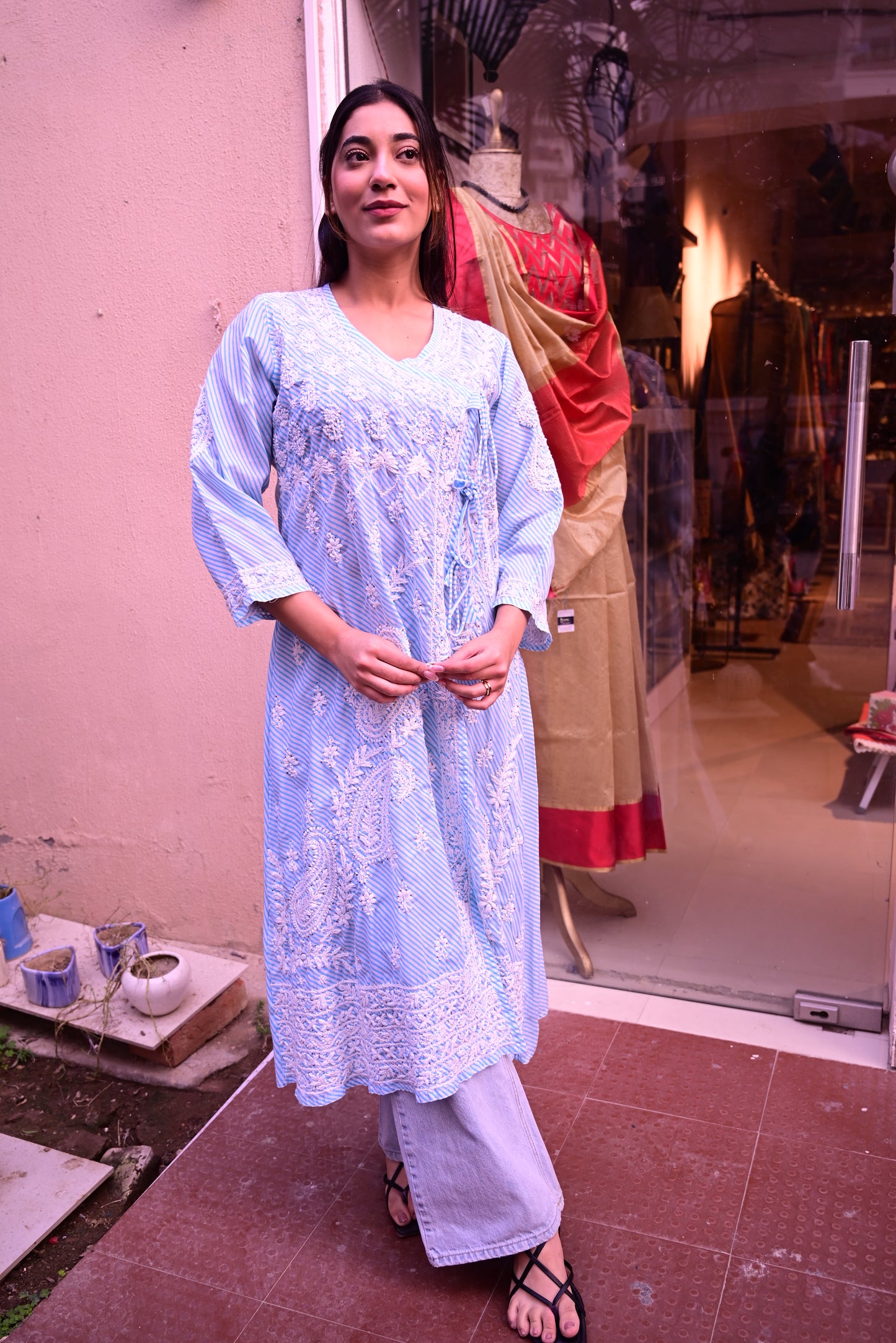 Chikankari Long Kurti