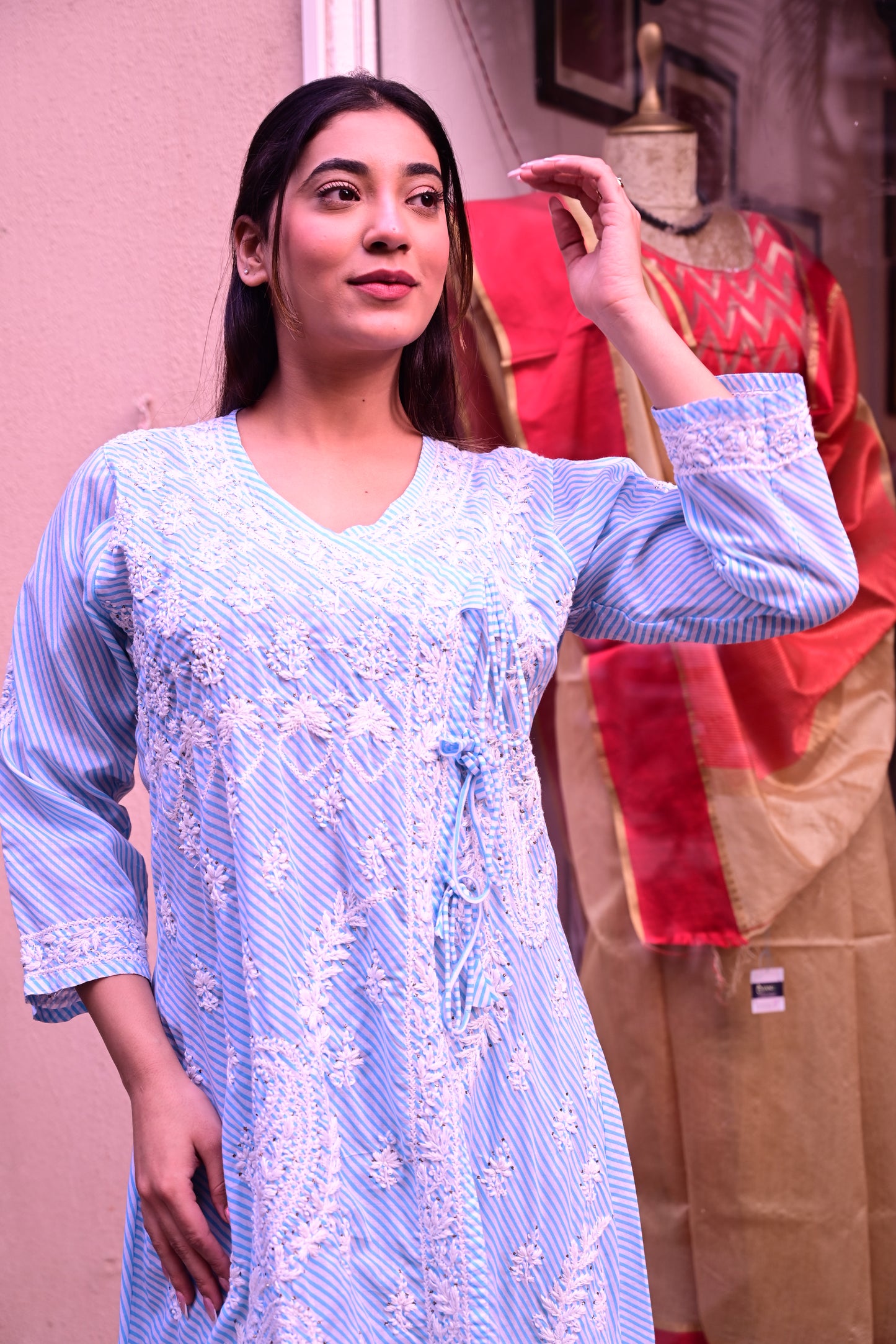 Chikankari Long Kurti