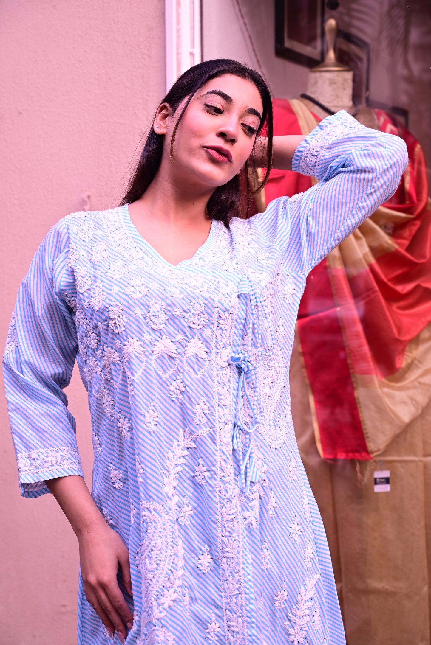 Chikankari Long Kurti