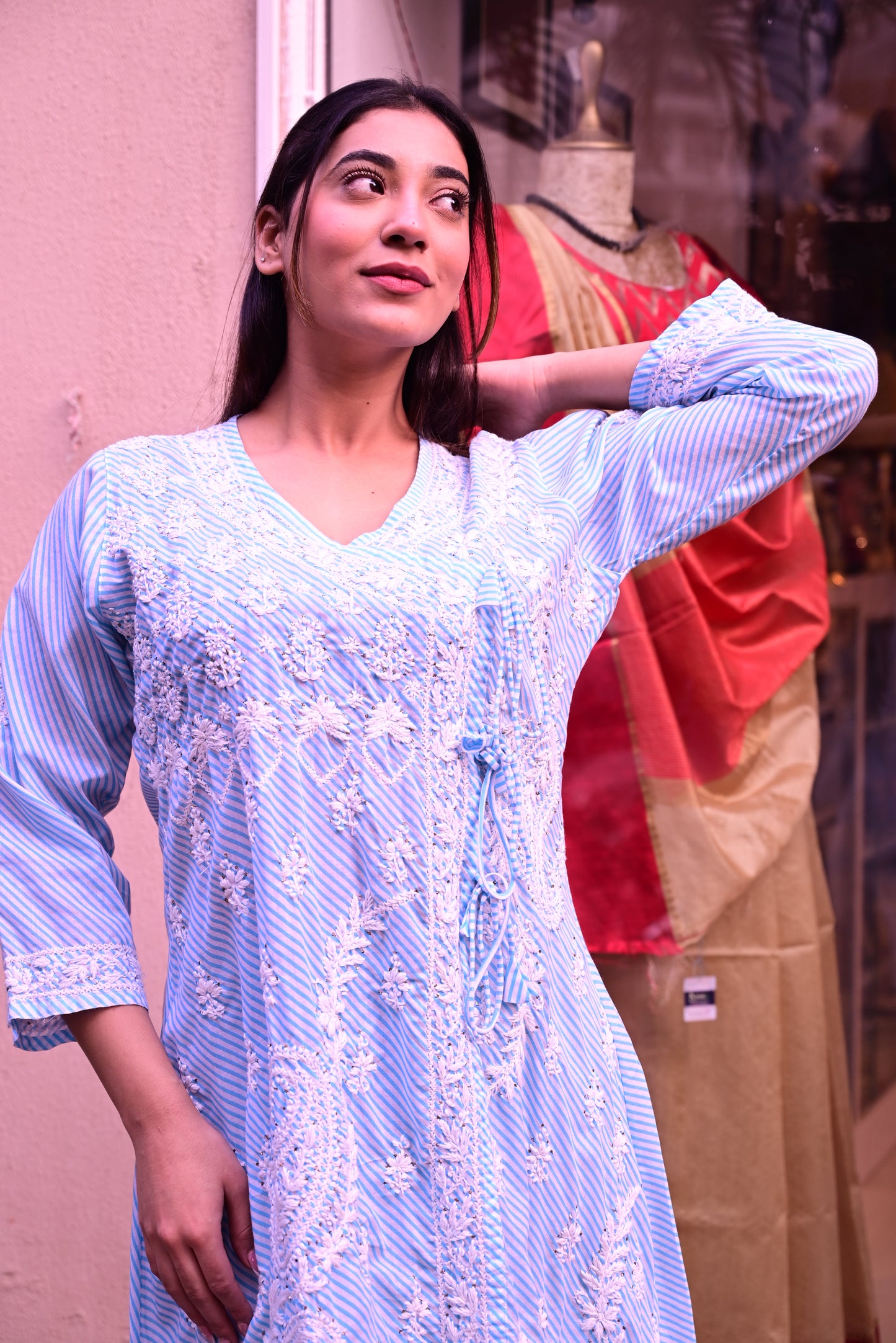 Chikankari Long Kurti