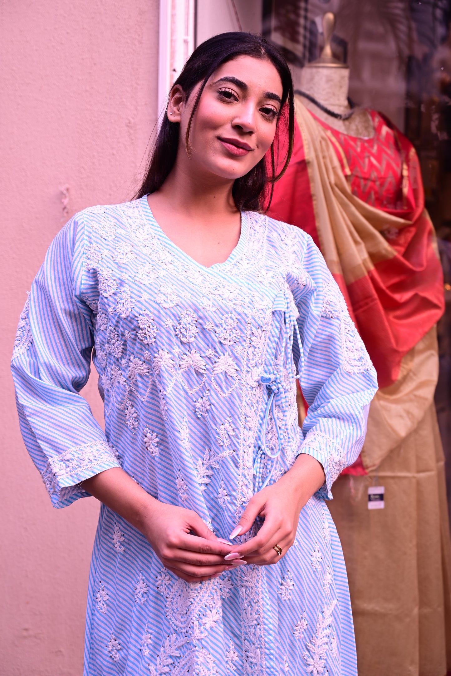 Chikankari Long Kurti